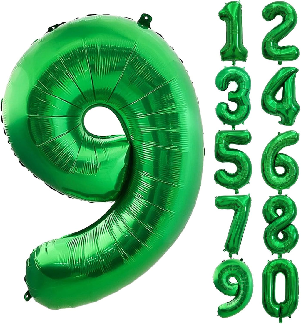 Number Balloons - Giant Green Number 9 Balloon | 40 Inch St. Patrick's Day Birthday Decoration