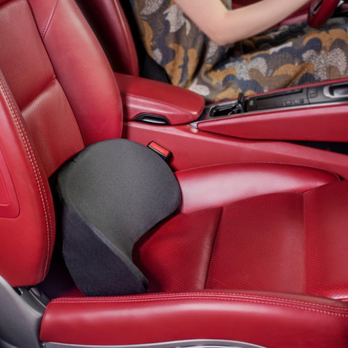 SHAKERINO Ergonomic Sacral Cushion for Car & Office Chair - Fills Seat Gap for Tailbone & Lower Back Support, Memory Foam Wedge Pillow for SI Joint Comfort, Non-Slip Design with Seat Anchor