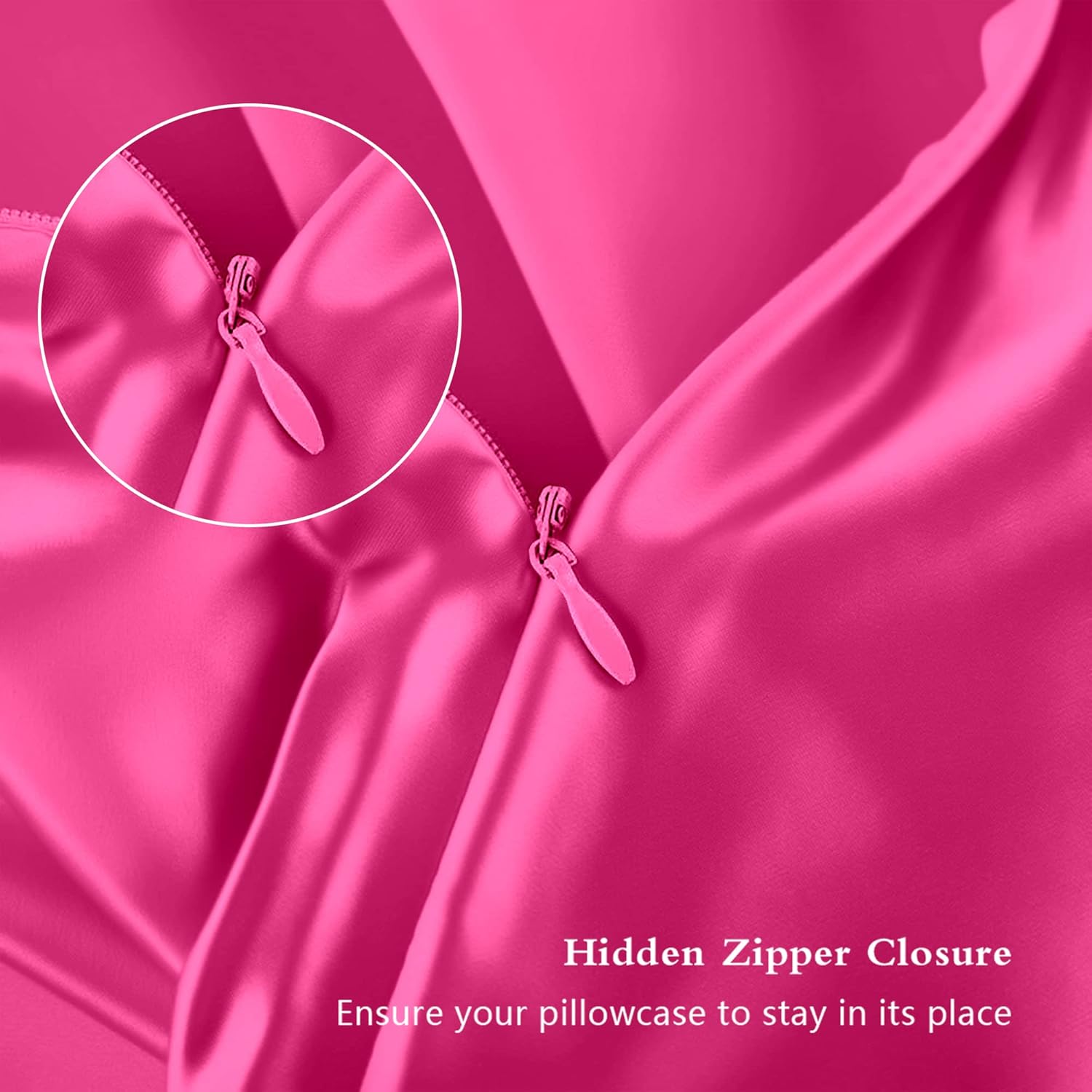 Skiennix Mulberry Silk Pillowcase Set - Anti-Acne & Hair Care | Queen Size, Hot Pink, 2 Pack
