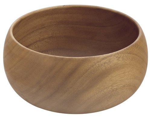 Pacific Merchants Acaciaware, Acacia Wood Calabash Salad Bowl 10" x 3", Hand Made From One Solid Piece Of Hardwood, Sustainable, Large Salad Bowl, Eco-Friendly, Hand Crafted