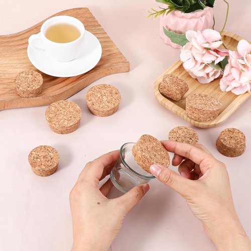 10 Pcs Tapered Cork Plugs, 1.5 to 1.9 Inch Diameter Cork Lids 2 Sizes Large Wooden Stoppers for Bar, Restaurant, Wine and Beer Making Craft, Jars, DIY Crafts, Bottles Ornaments