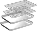 CEKEE Stainless Steel Half Sheet Pans Set - 2 Large Baking Sheets with Racks | Rust & Warp Resistant, 18-Inch