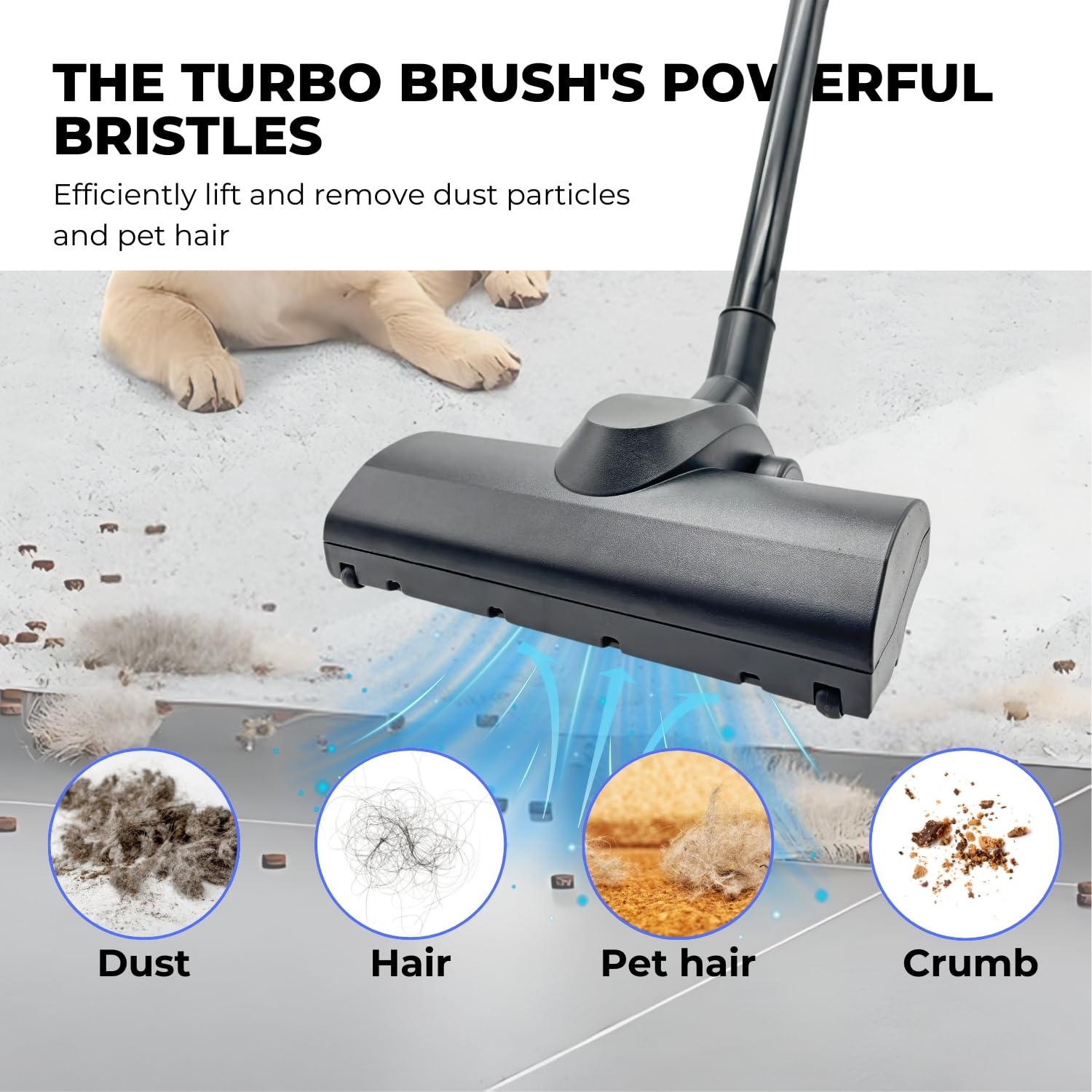 Turbo Brush Head Vacuum Attachment for Shark Navigator Rotator & Shop Vac using 1-1/4'',1-3/8" & 2-1/4'' Acessories - Removal Pet Hair for Hard Floors, Low Pile Carpet & Area Rugs