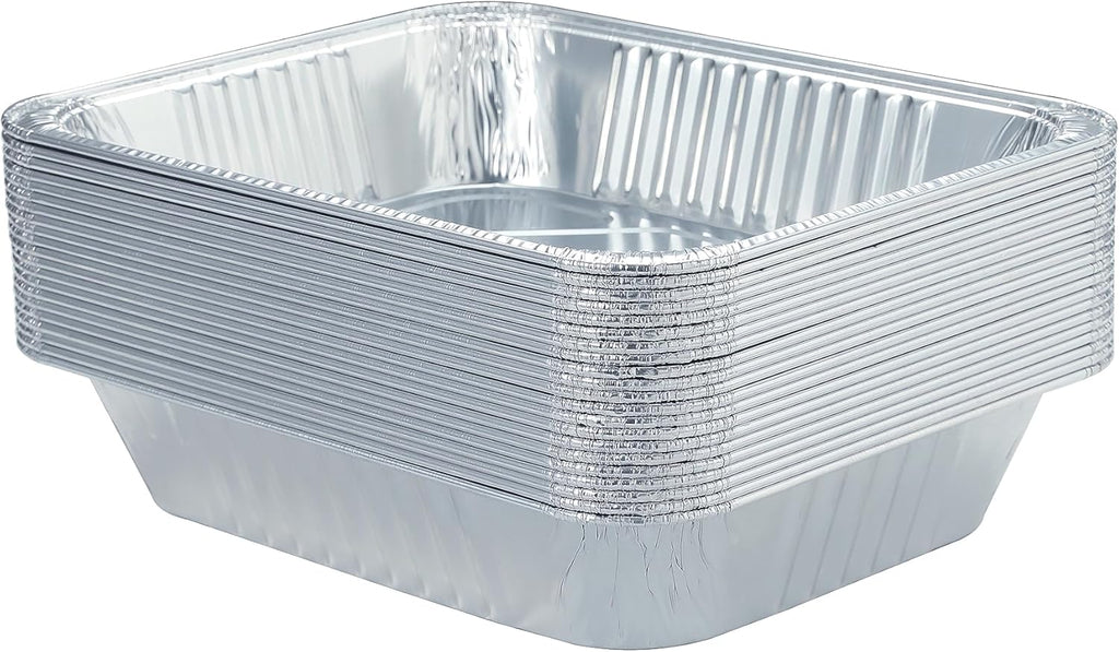 Waytiffer Aluminum Pans - 9x13 Disposable Foil Pans (10 Pack) | Extra Thick Deep Steam Table Pans for Baking & Roasting