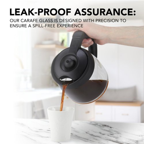 12-Cup Glass Coffee Carafe Replacement Compatible ONLY with Ninja Coffee Brewer Maker Models CE251 CE201 CE201C CE200 CE200C