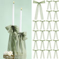 Luinabio 24 Pcs Bows Candlestick Decoration Valentine Tree Large Tie Bows Ribbon Gift Wrapping Coquette Decorations for Tree Wedding Party Baby Shower Decorations, 9.5 Inch(Sage Green)