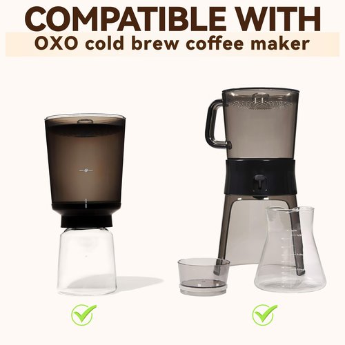 Coffee Filters Compatible with OXO Cold Brew Coffee Maker, 500 Pcs White Round Filter Paper for OXO 32 Ounce ＆ Compact Cold Brew Maker