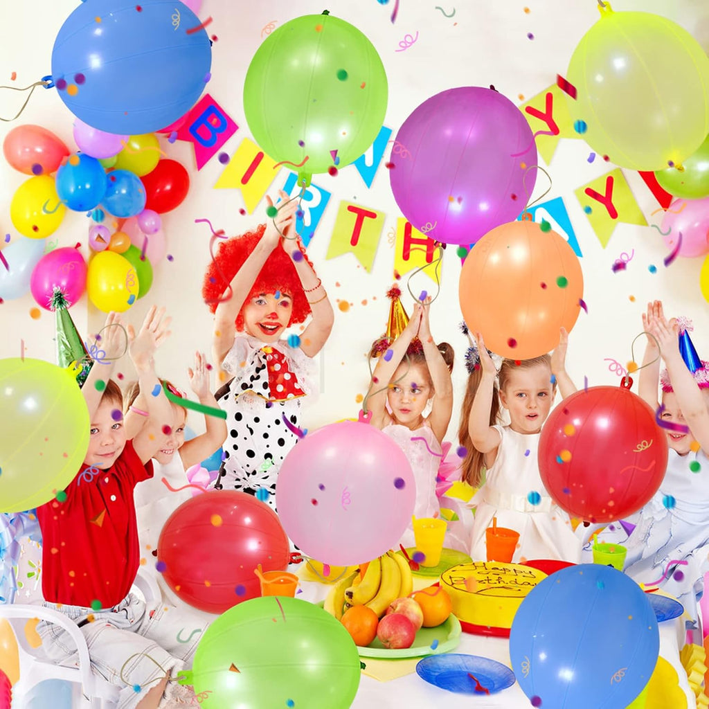 Punch Balloons - 48pcs Neon Punching Balloons for Kids | Fun Party Favors & Carnival Gifts