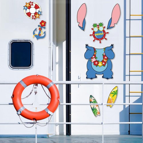 9Pcs Cruise Door Decorations Magnetic, Cute Large Nautical Cruise Door Magnets Decorations Reusable Refrigerator Magnets for Cruise Ship Door Decorations