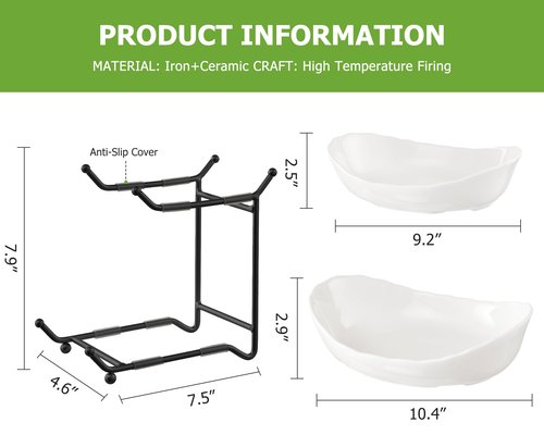 HBlife Fruit Bowl for Kitchen Counter - 2 Tier Ceramic Fruit Rack, Fruit Basket for Fresh Fruit&Veggies, Tiered Fruit Platter Serving Trays for Party