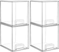 Vtopmart Clear Stackable Storage Drawers - 7.6" Plastic Organizers for Skincare & Beauty Supplies | 4 Pack