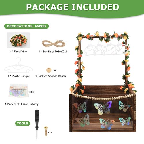 PIIOSER Baby Shower Crate Closet, Multifunctional Wooden & Acrylic Visible Baby Storage Box with Handle, Newborn Welcome Baby Toy Baskets for Boys Girls, Pregnancy Gifts for New Moms (Brown)