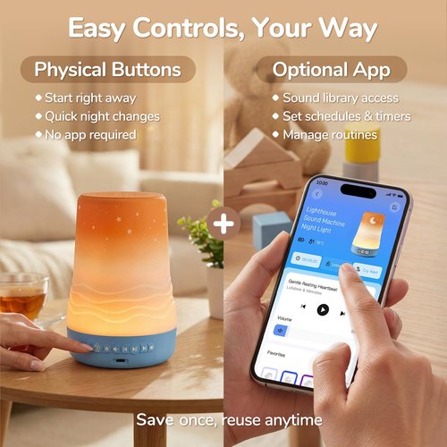Mewaii White Noise Sound Machine Baby & Adult with Night Light | AI Cry Detection, App Remote Control, 100 Soothing Sounds, Sleep Routine Builder, 360° RGB Kids Nursery Baby Essentials Shower Gift