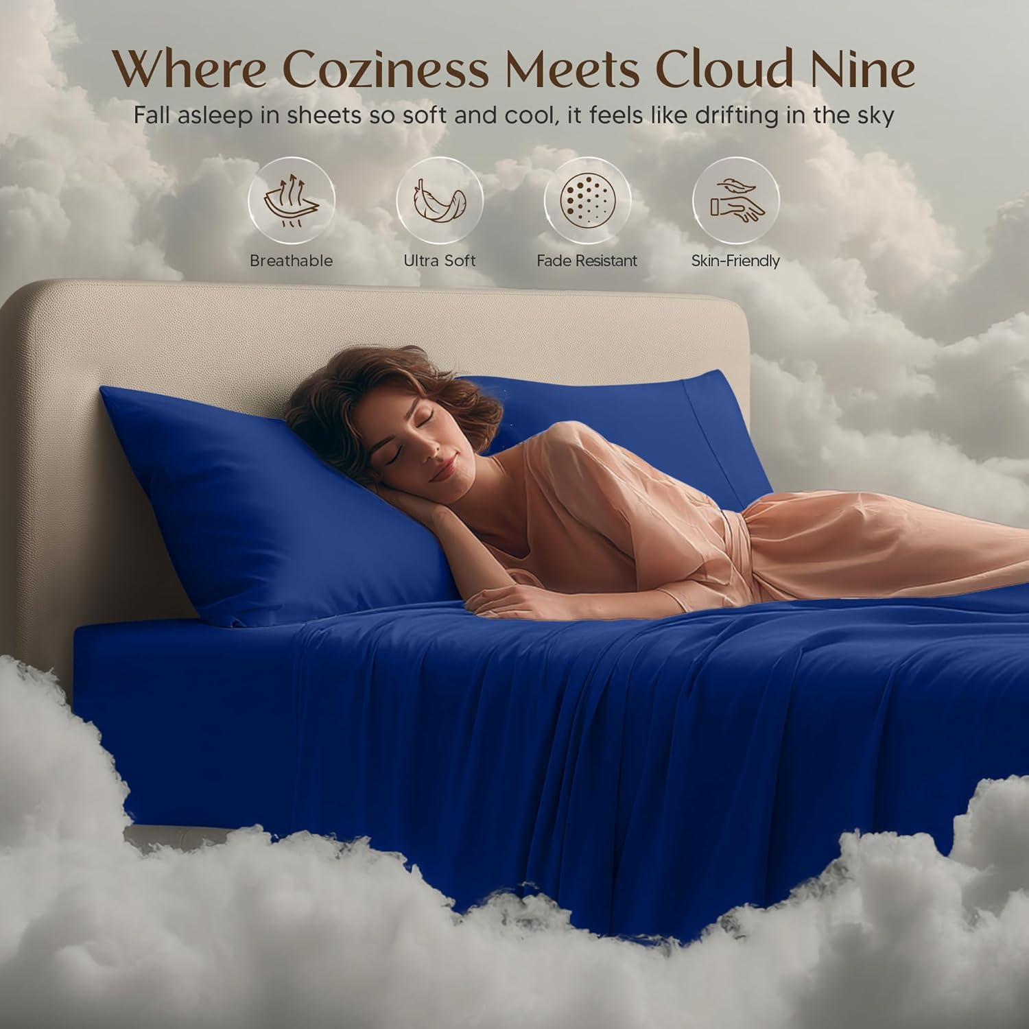 Utopia Bedding Full Size Sheet Set - Soft, Breathable Microfiber | 4-Piece Royal Blue Bedding Set