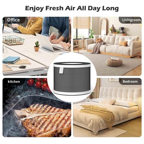 KJ80 Replacement Filters for Happi KJ80 My Happi Purifier, 3-in-1 filter of Activated carbon and fine mesh nylon filter, 2 Packs