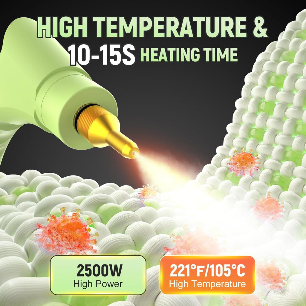 Skiennix 10-in-1 Steam Cleaner - High Temperature & Pressure, Fast Heating, 37.19oz Tank for Home & Car Cleaning