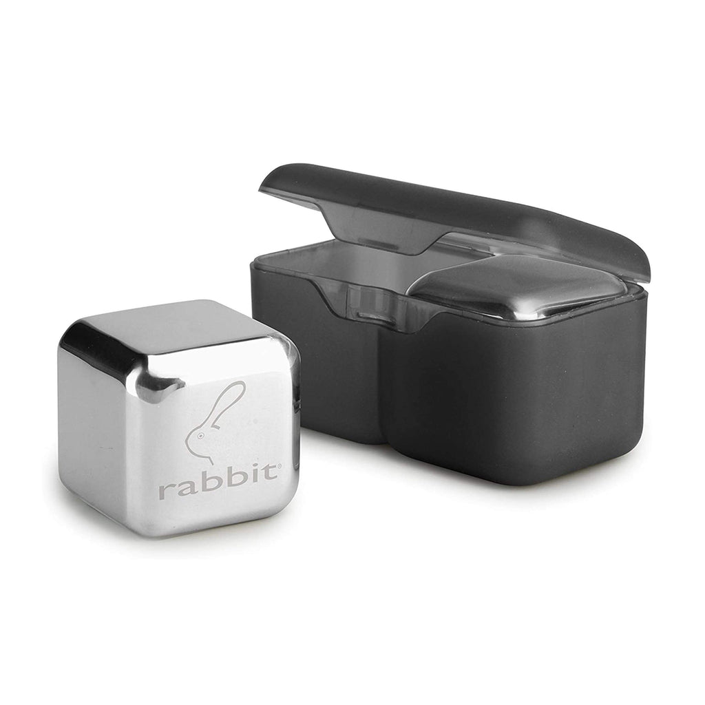 Rabbit Jumbo Chilling Stones - Premium Stainless Steel Whiskey Rocks for Chilling Fine Spirits and Beverages, Reusable Drink Cooling Stones with Storage Case