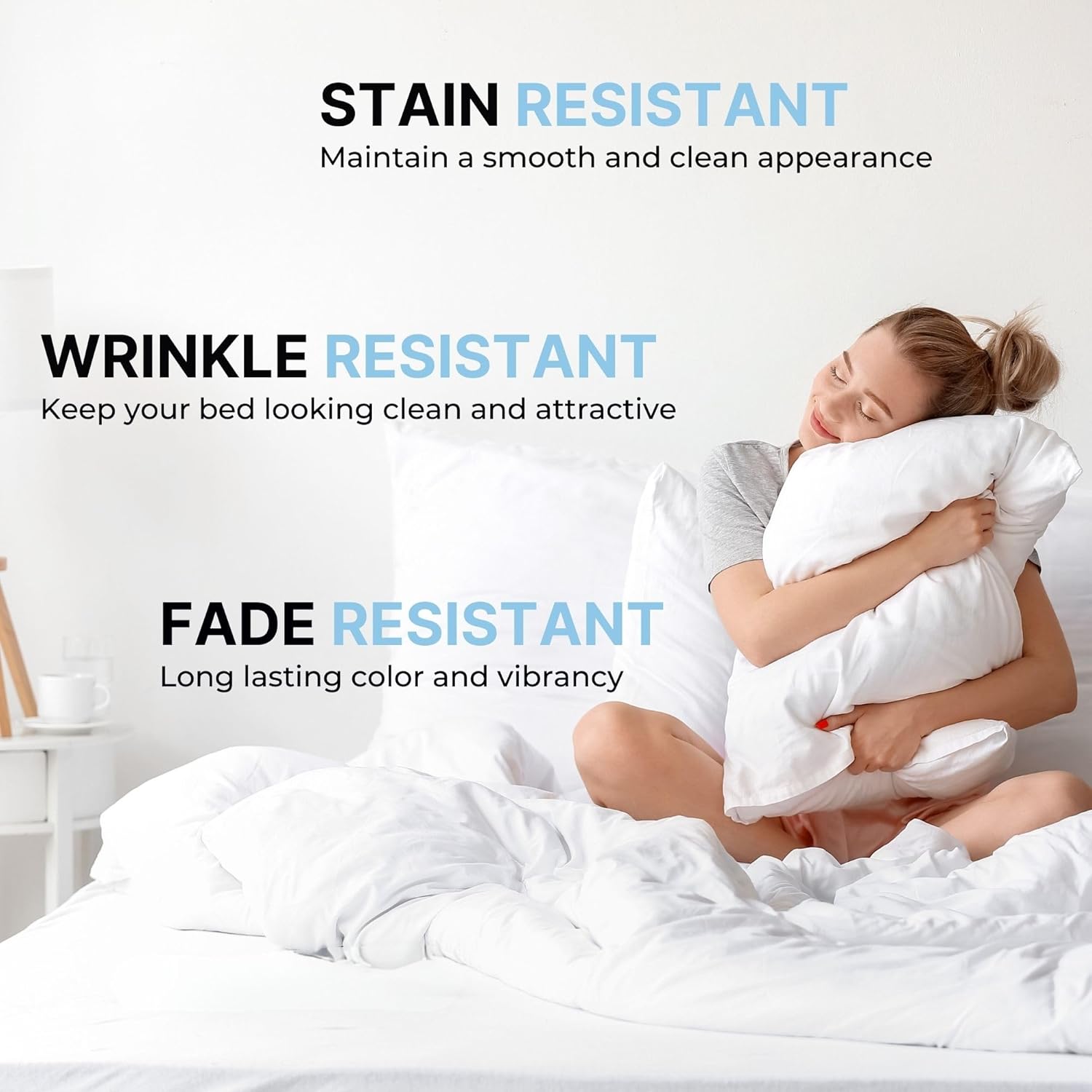 Skiennix Queen Pillow Cases Set of 4 - Ultra Soft Hotel Quality - Wrinkle Free & Fade Resistant - Lavender