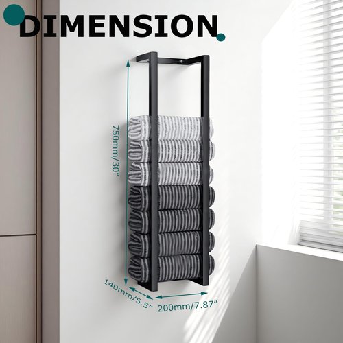 FunViet Modern Towel Racks for Bathroom, Wall Mounted Towel Holder in Stainless Steel, Space-Saving Towel Storage for Rolled Towels, Minimalist Bathroom Organizer for Small Bathrooms, RV & Dorm