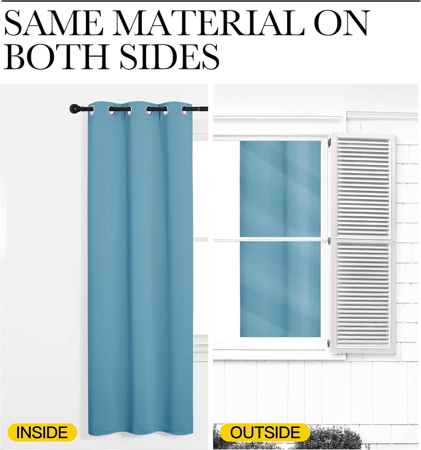 NICETOWN Teal Blue Blackout Curtains - Thermal Insulated 86" Long Drapes for Large Windows | 2 Panels, 55" Wide