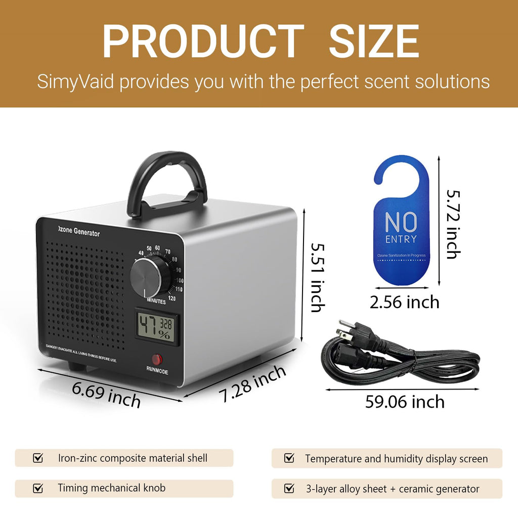 0zone Generator 2000sq.ft Just 46 minutes,Industrial/Home Air Purifier 0zone Machine for Rooms,business premises, Smoke, Cars, Pet Odor