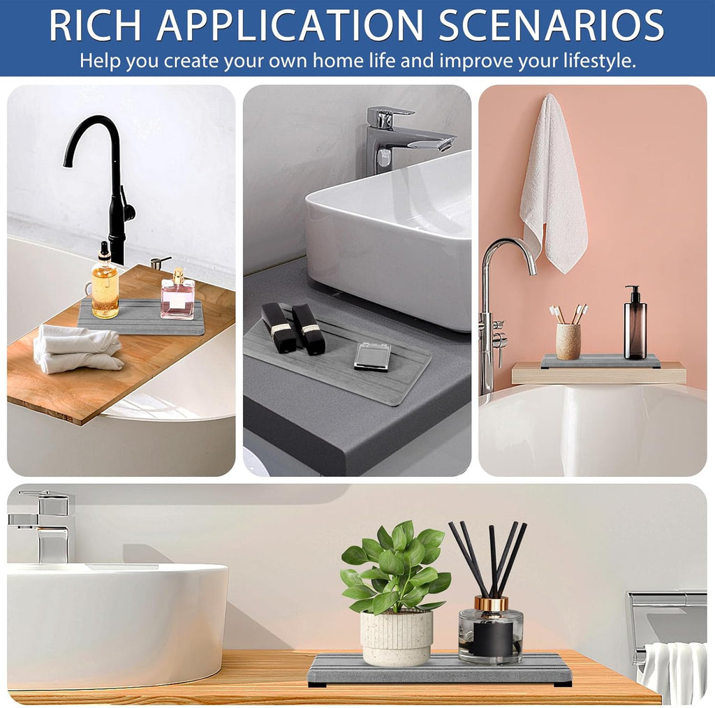Skiennix Diatomite Stone Sink Tray - Quick Drying Water Absorbing Coasters for Kitchen & Bathroom