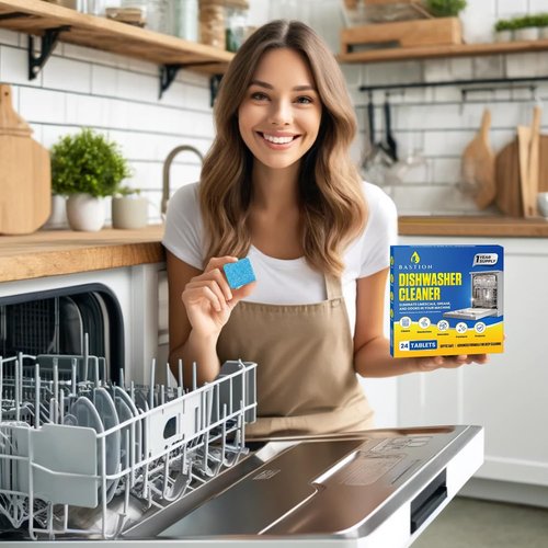 Dishwasher Cleaner Tablets - Heavy Duty Lemon-Scented Descaler Pods | 24 Tablets for Optimal Performance
