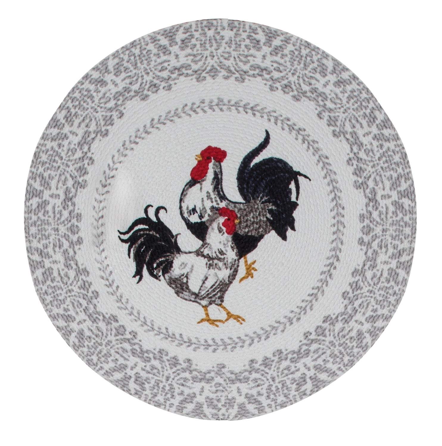 Farmers Market Rooster and Hen Braided Placemats Kitchen or Dining Room Set of 4
