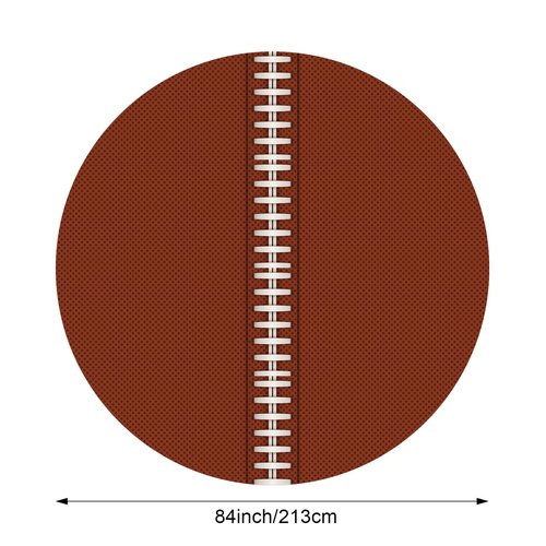 Oudain 3 Pcs Rugby Round Tablecloths, 84 Inches, PET Plastic, Disposable, Party Table Cover, Circle Tablecloth for Sports Themed Events