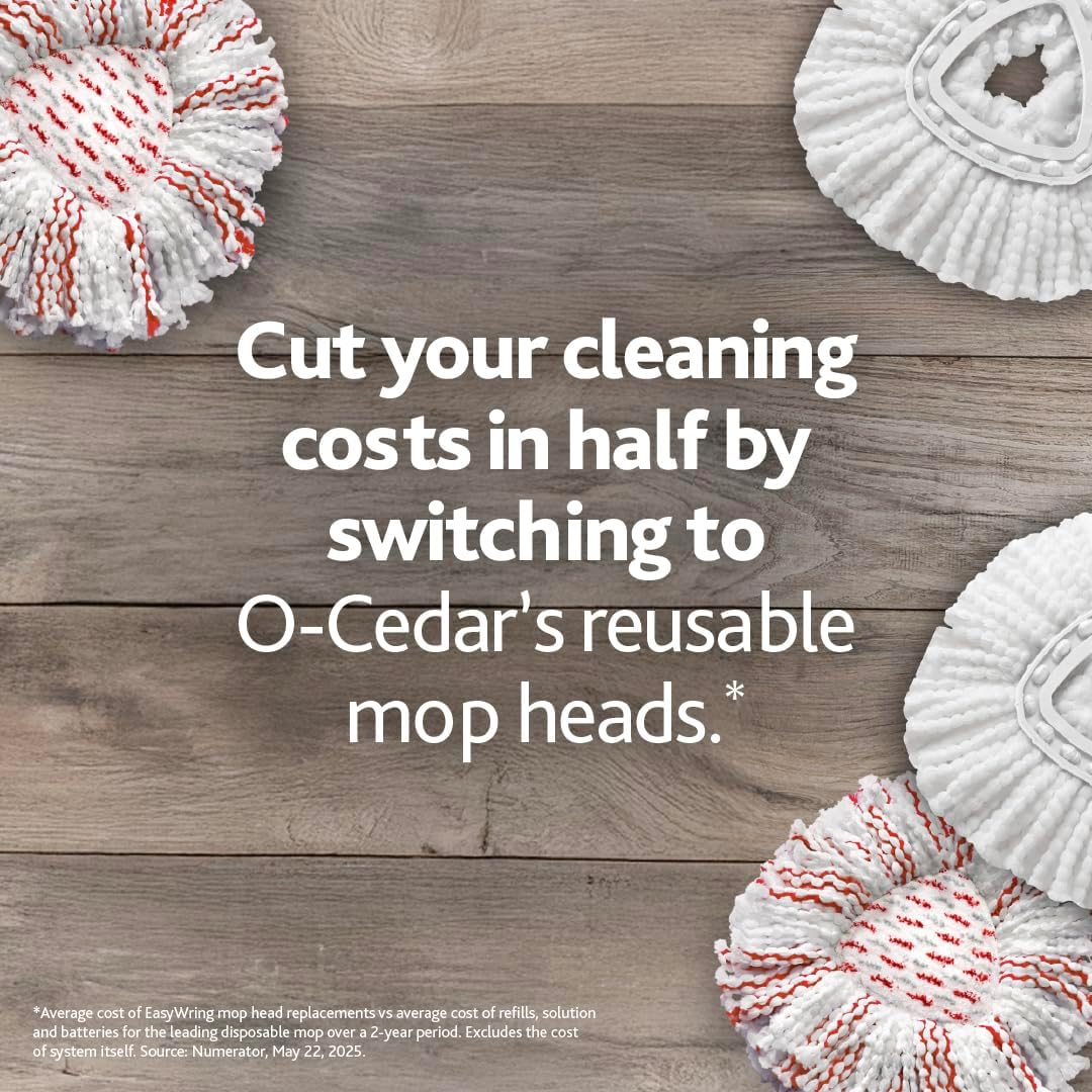 O-Cedar EasyWring Microfiber Spin Mop - Efficient Floor Cleaning System with 4 Extra Refills