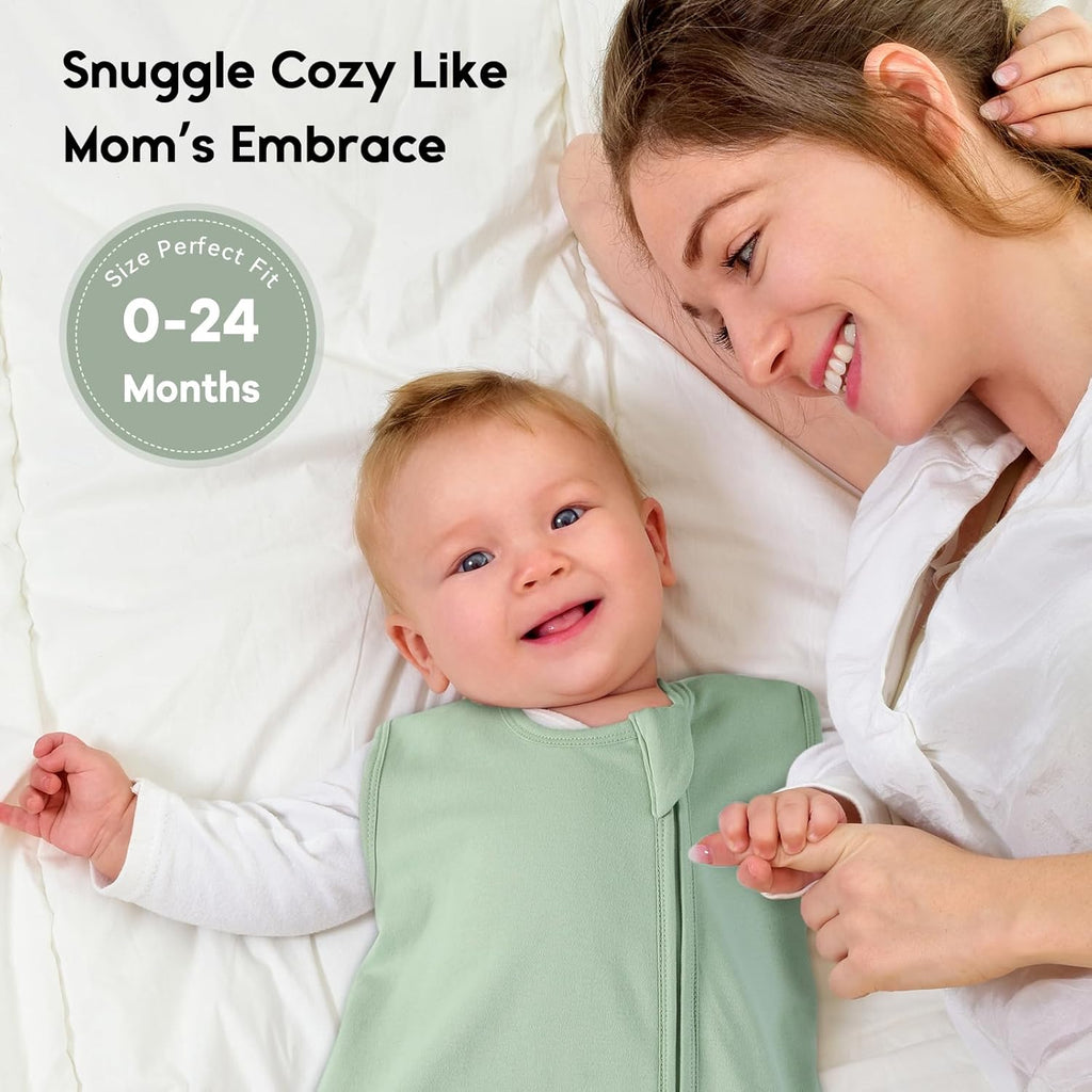 Yoofoss Baby Sleep Sack | 100% Organic Cotton Wearable Blanket for 6-12 Months | 2-Pack, 2-Way Zipper