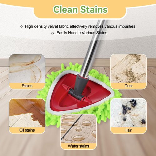 4 Pack Reusable Microfiber Mop Pads Compatible with O-Cedar EasyWring 1-Tank Spin Mop System,Elastic Mop Head Replacement for Deep Clean,Machine Washable Mop Refills