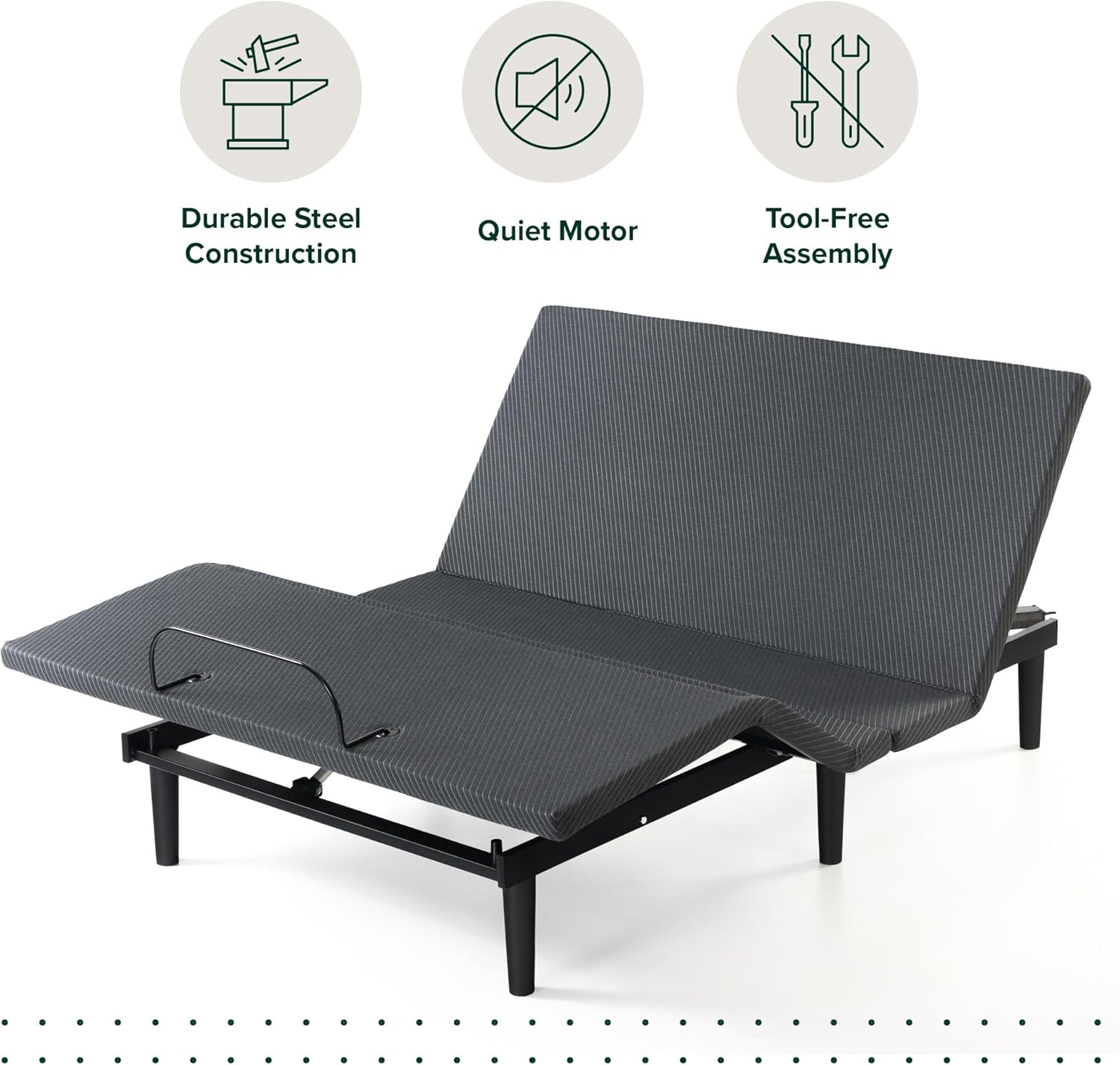 Zinus Nadia Adjustable Bed Frame - Electric Reclining Platform Base with Wireless Remote | Queen Size