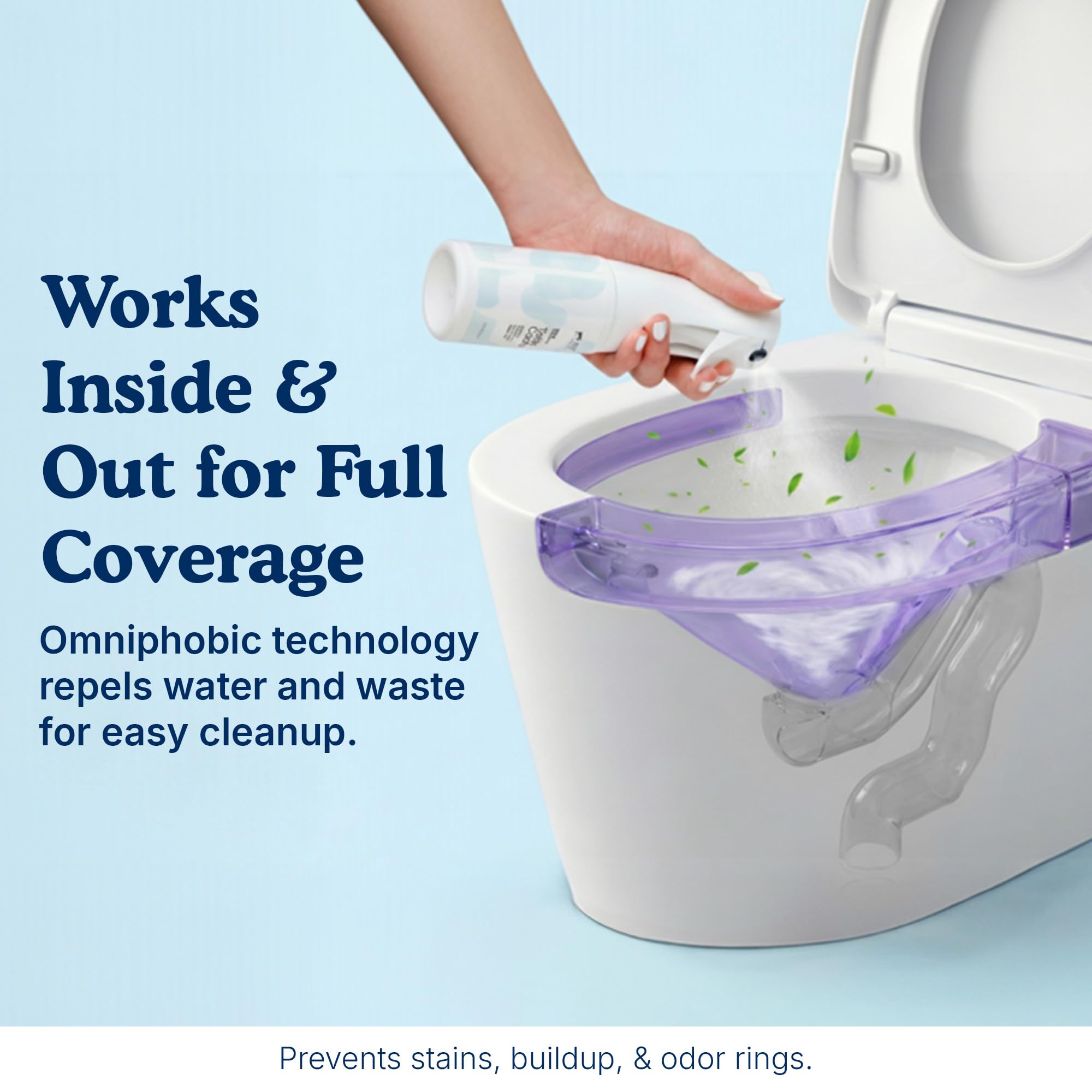 spotLESS MATERIALS Toilet Coating, Toilet Coating Spray for Ceramic and Porcelain, Water Repellent Barrier, Helps Reduce Scrubbing and Cleaning Time, PFAS Free Bathroom Essential, Cleaning Supplies
