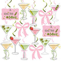 20pcs A Tiny Bit Older Birthday Party Hanigng Swirl Decor, Martini Bow Party Decor, Tini Bar Party Ceiling Streamers for Girls Martini Birthday Party, Martini Bachelorette Bridal Shower Party Supplies