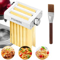 3-IN-1 Pasta Maker Attachment for KitchenAid Stand Mixer, Pasta Maker Accessories with Pasta Roller, Fettuccine Cutter, Spaghetti Cutter and Cleaning Brush, Homemade Fresh Noodles and Italian Cuisine