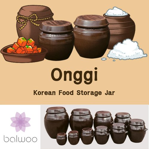 BALWOO Earthenware Onggi Korean Traditional Clay Jar Ceramic Canister/Handmade Food Sauce Storage Container for Tea, Coffee Bean, Salt/Breathing Clay Pot Kimchi Fermentation Crock (3L(0.8 gal))