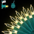 Skiennix 100-Count Warm White LED Christmas String Lights - 35 Ft Connectable Green Wire for Indoor/Outdoor Use
