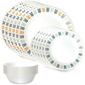 Corelle Vitrelle 18 Piece Glass Dinnerware Sets Service for 6, Triple Layer Chip & Crack Resistant Glass Plate and Bowl Sets, Anders
