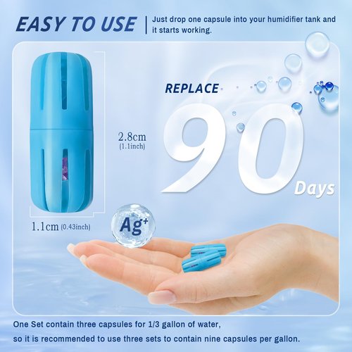 Agbowie Humidifier Cleaner, 3 Pack Humidifier Cleaning Fish for Universal Humidifiers Tanks 90 Days, Purifies Water & Prevent Hard Water Build-Up, Reduce White Dust and Odors