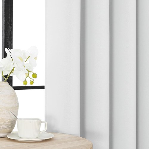 Joydeco 60% Blackout White Curtains - Thermal Insulated Grommet Drapes | 84 Inch Length, Greyish White, 2 Panels