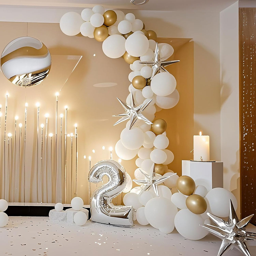 White Balloons - 100 Pack 12-Inch Latex Birthday Decorations for Weddings, Graduations & Parties