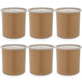 Carlisle FoodService Products Classic Round Storage Container Crock with Lid for Kitchen, Restaurants, Home, Plastic, 2.7 Quarts, Beige, (Pack of 6)