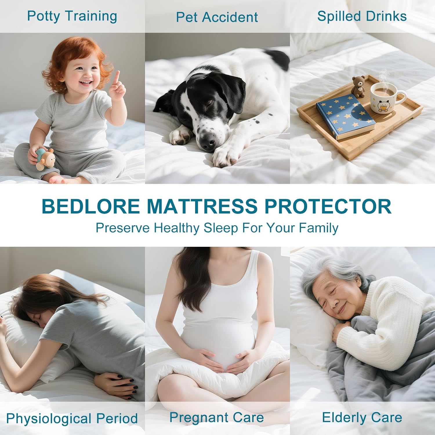 Skiennix Waterproof Mattress Protector - Breathable, Noiseless Twin Bed Cover with Deep Pockets (Gray)