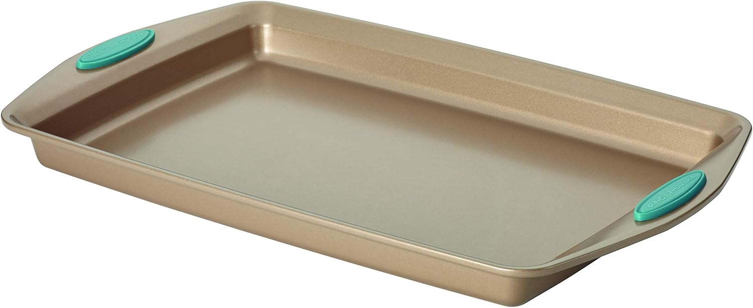Rachael Ray Cucina Bakeware Set - Nonstick Cake & Cookie Sheets with Muffin Pan | 4-Piece Latte Brown