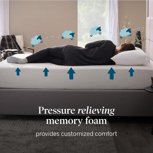 Lucid 12 Inch Memory Foam Mattress - Medium Plush Comfort - Bamboo Charcoal & Cooling Gel - Queen Size