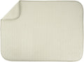 S&T INC. XL Dish Drying Mat - Absorbent Microfiber Kitchen Counter Pad | 18” x 24”, Cream, Diamond Texture