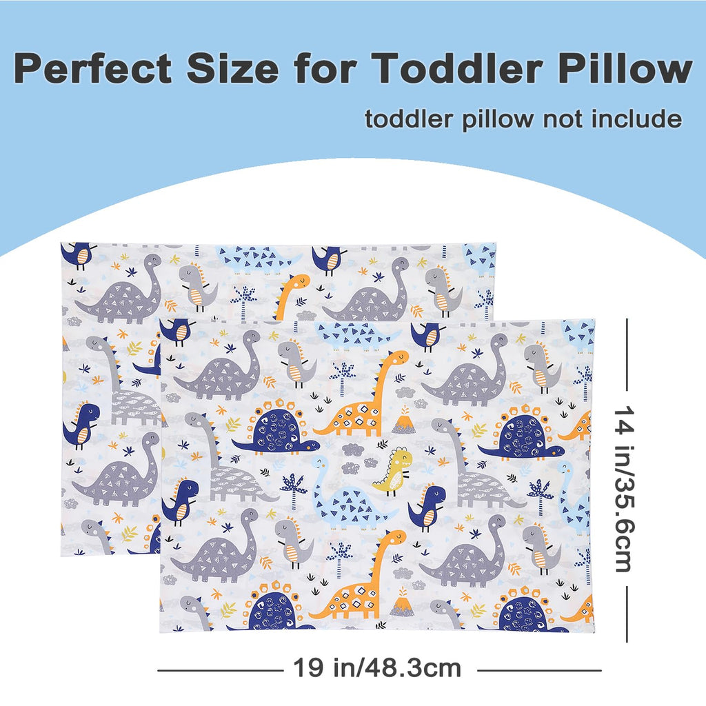 IBraFashion Kids Toddler Pillowcases Set 100% Cotton 14x19 Jungle Animals Envelope Style, Machine Washable