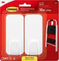 Command 10 lb XL Heavyweight Hook - Damage-Free Adhesive Wall Hooks for Organization & Storage | 2 Hooks & 6 Strips