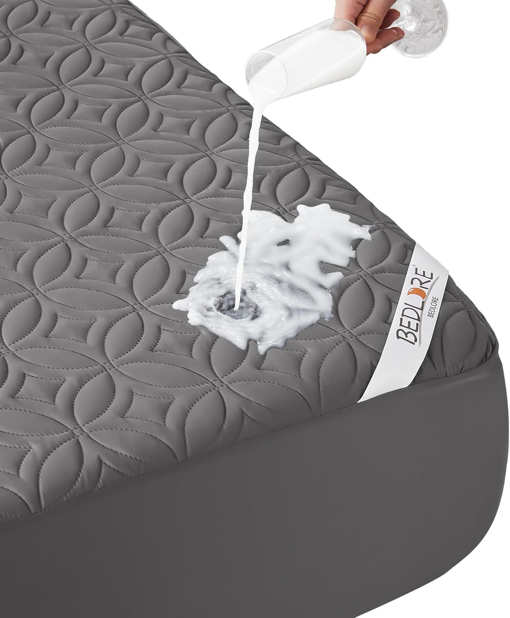 Skiennix Waterproof Mattress Protector - Noiseless Queen Size Pad with Deep Pocket | Soft, Breathable & Washable (Gray)